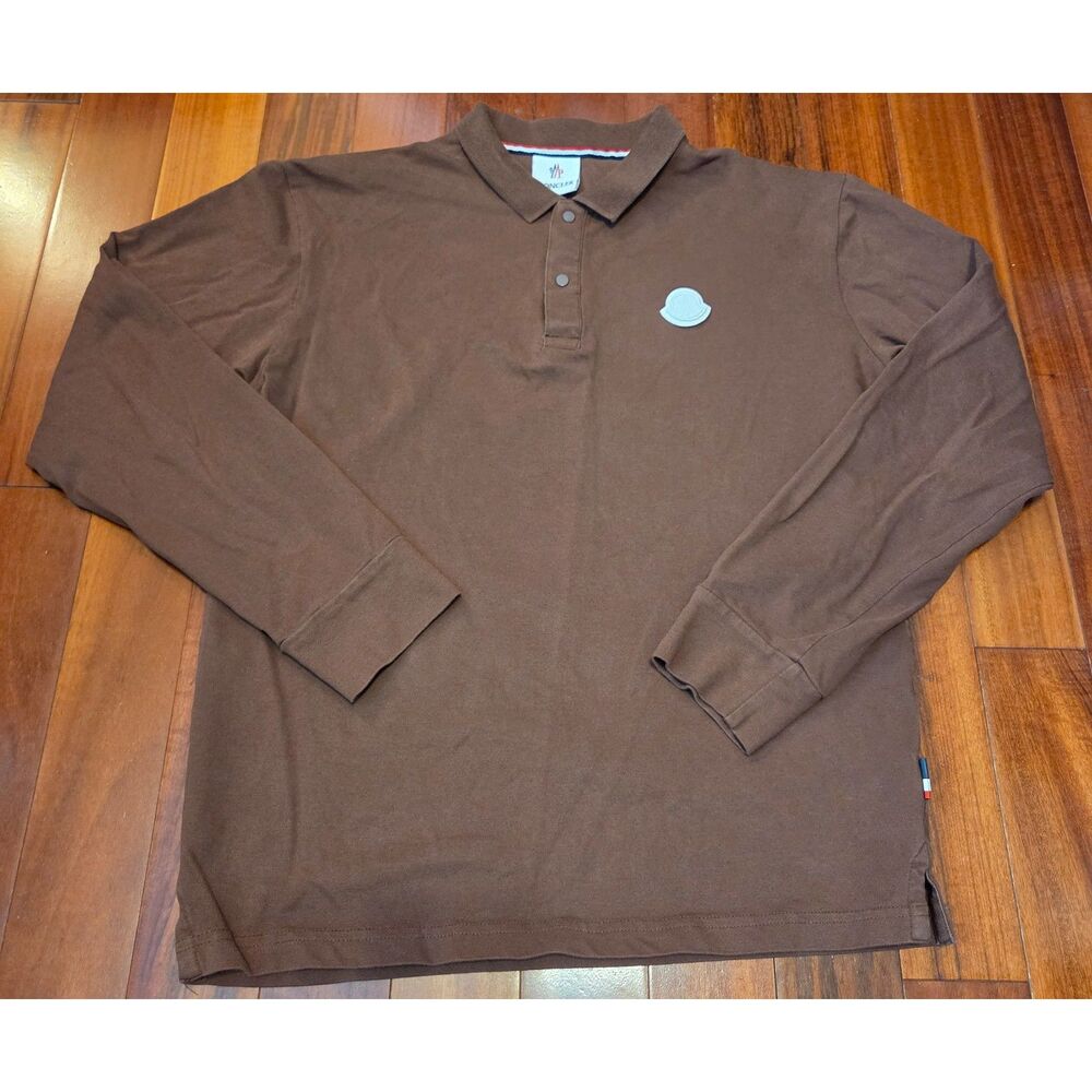 Moncler Maglia Polo Mani Brown Medium Long Sleeve Preppy Luxury Streetwear